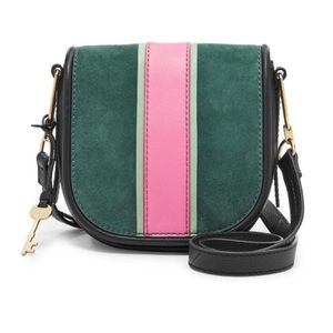 Fossil Rumi Crossbody in Alpine Green Suede